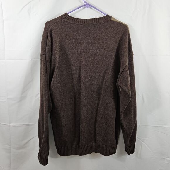 VTG Liberty Sweaters Mens M Brown/Tan Pattern Grandpa Dad Cosby - Cotton Blend - Picture 3 of 4